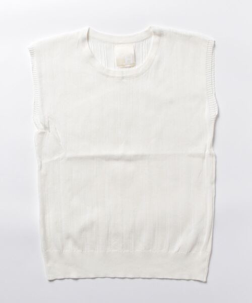 H.TOKYO(エイチトウキョウ)の「ランダムリブフレンチスリーブニット(Tシャツ/カットソー・レディース・ベージュ/レッド/ホワイト/ブラック/ブルー・FREE)」の10枚目の写真