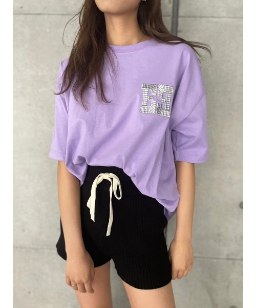 ENVYM（アンビー）の「EロゴBIGtee（Tシャツ/カットソー・レディース・ブルー/ブラック/パープル/ホワイト・FREE）」の5枚目の写真