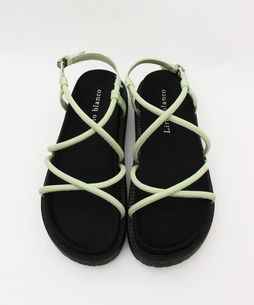 Piedi Nudi（ピエディヌーディ）の「【MIIYOU】チューブストラップフットベットサンダル（サンダル・レディース・ライトグリーン/ブラック/オフホワイト・M/L）」の14枚目の写真