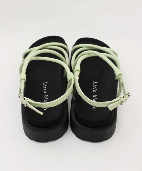 Piedi Nudi（ピエディヌーディ）の「【MIIYOU】チューブストラップフットベットサンダル（サンダル・レディース・ライトグリーン/ブラック/オフホワイト・M/L）」の15枚目の写真