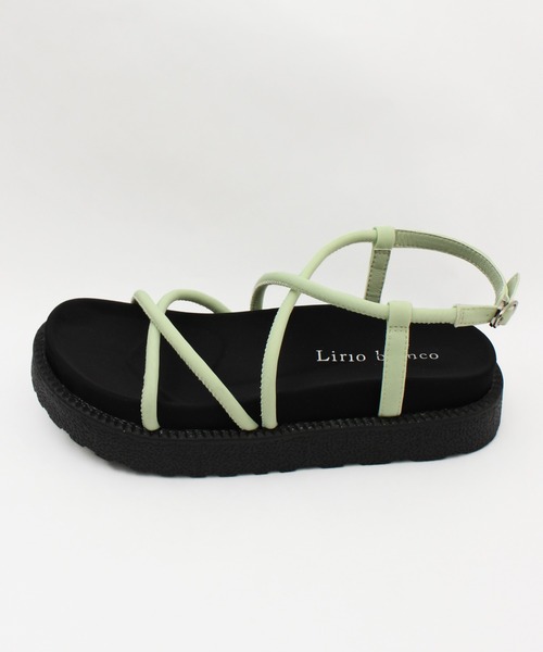 Piedi Nudi（ピエディヌーディ）の「【MIIYOU】チューブストラップフットベットサンダル（サンダル・レディース・ライトグリーン/ブラック/オフホワイト・M/L）」の16枚目の写真