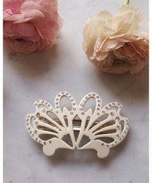 petit bonbon paris（プティボンボンパリス）の「art deco crystal barrette　ivory（バレッタ/ヘアクリップ）」