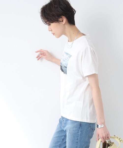 INDIVI（インディヴィ）の「◆【洗える/コットン100％】セミAフォトTシャツ（Tシャツ/カットソー・レディース・チャコールグレー/ブラック/ホワイト/ベージュ系9・13/15 /34/38/05）」の15枚目の写真