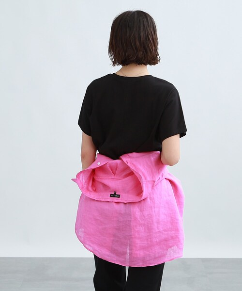 INDIVI（インディヴィ）の「◆【洗える/コットン100％】セミAフォトTシャツ（Tシャツ/カットソー・レディース・チャコールグレー/ブラック/ホワイト/ベージュ系9・13/15 /34/38/05）」の22枚目の写真