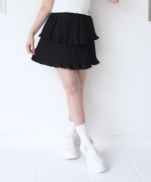 titty＆Co. PETIT by poyo（ティティーアンドコープティバイポヨ）の「【titty&Co.PETIT by poyo】プリーツティアードスカパン（その他パンツ・レディース・ブラック・FREE）」の2枚目の写真