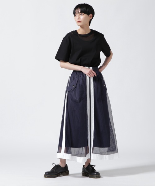 MARECHAL TERRE(マルシャルテル)の「MARECHAL TERRE(マルシャルテル) チュール切替えトップス/ZMT232CT117(Tシャツ/カットソー・レディース・ホワイト/ブラック・2)」の5枚目の写真