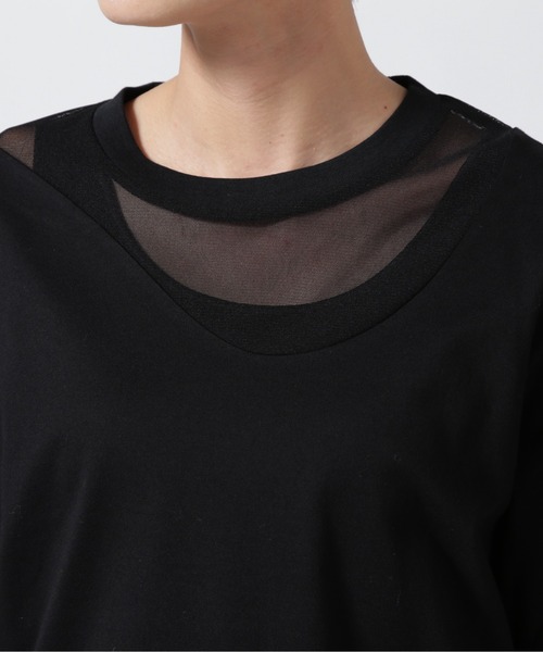 MARECHAL TERRE(マルシャルテル)の「MARECHAL TERRE(マルシャルテル) チュール切替えトップス/ZMT232CT117(Tシャツ/カットソー・レディース・ホワイト/ブラック・2)」の8枚目の写真