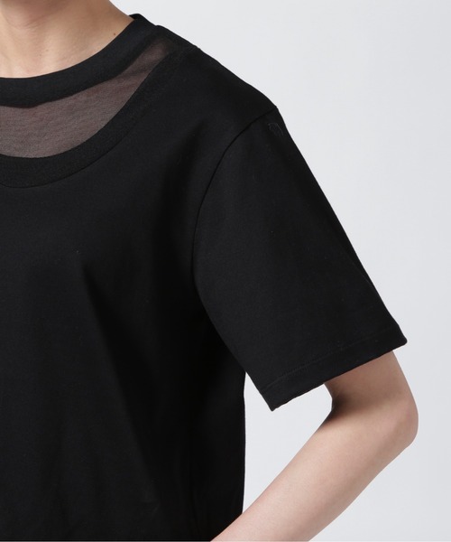 MARECHAL TERRE(マルシャルテル)の「MARECHAL TERRE(マルシャルテル) チュール切替えトップス/ZMT232CT117(Tシャツ/カットソー・レディース・ホワイト/ブラック・2)」の9枚目の写真