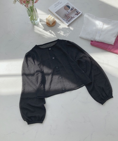 AS KNOW AS plus（アズノゥアズプラス）の「〇2WAYボリューム袖シャーリングブラウス（シャツ/ブラウス・レディース・ピンク/オフホワイト/ブラック・FREE）」の13枚目の写真