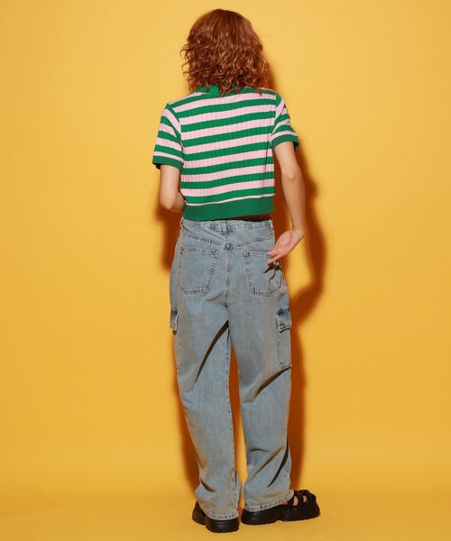 PAGEBOY（ページボーイ）の「PAGEBOYLIM/ボーダーショートポロ（ポロシャツ・レディース・ピンク/ネイビー/ブラック・FREE）」の21枚目の写真