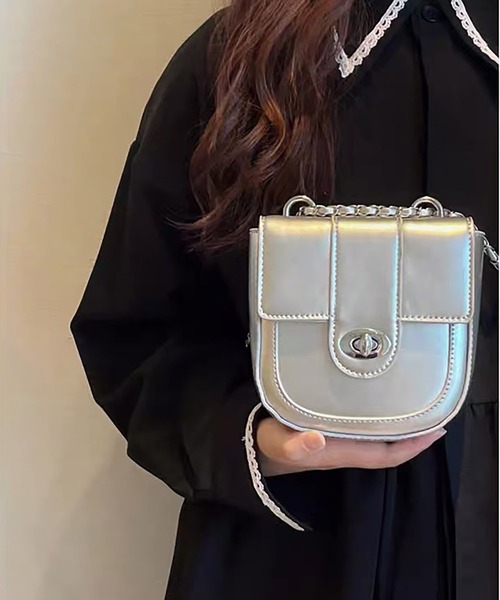 LOPASS（ロパス）の「チェーンスクエアショルダーバッグ（ショルダーバッグ・レディース・ブラック/シルバー・FREE）」の16枚目の写真