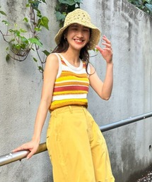 RODEO CROWNS WIDE BOWL | 柄編みニットタンクトップ(タンクトップ)