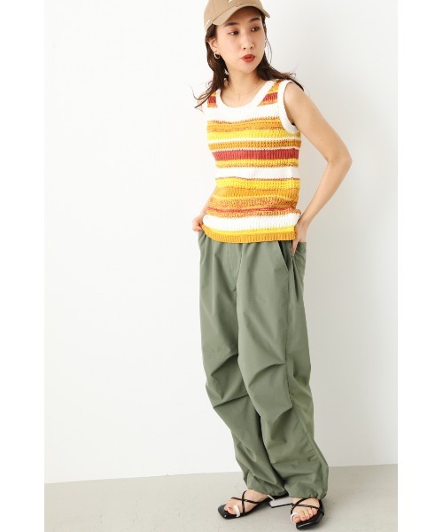 RODEO CROWNS WIDE BOWL（ロデオクラウンズワイドボウル）の「柄編みニットタンクトップ（タンクトップ・レディース・アイボリー/ブラウン/イエロー系その他・FREE）」の6枚目の写真