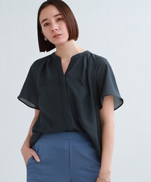 INDIVI | 【洗える/SETUP可能/接触冷感】スパンローンラグランタックブラウス(シャツ/ブラウス)