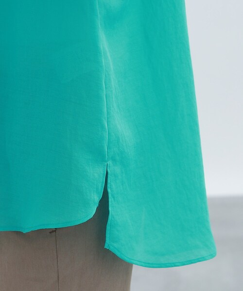 【洗える/SETUP可能/接触冷感】スパンローンラグランタックブラウス