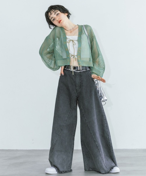 PAGEBOY（ページボーイ）の「ハカマデニム（デニムパンツ・レディース・ブルー/ブラック・25inch/26inch）」の6枚目の写真