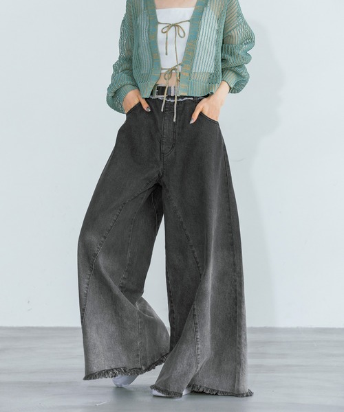 PAGEBOY（ページボーイ）の「ハカマデニム（デニムパンツ・レディース・ブルー/ブラック・25inch/26inch）」の21枚目の写真