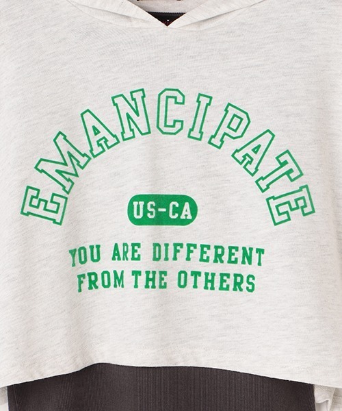 LOVETOXIC(ラブトキシック)の「アーチロゴ短丈PKインナーSET(Tシャツ/カットソー・キッズ・グリーン/オフホワイト/ブラック・S/M/SS/L)」の9枚目の写真