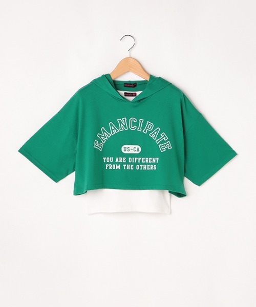 LOVETOXIC(ラブトキシック)の「アーチロゴ短丈PKインナーSET(Tシャツ/カットソー・キッズ・グリーン/オフホワイト/ブラック・S/M/SS/L)」の19枚目の写真