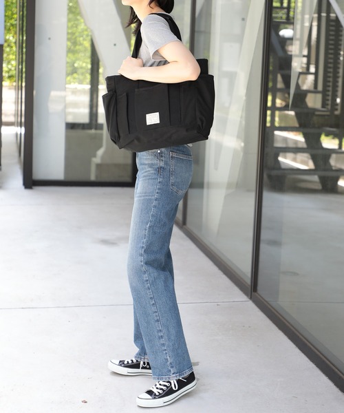 SETUP7（セットアップセブン）の「【SETUP7】chou-porteコットンツイルマルチポケット A4対応トートバッグ YMX（トートバッグ・レディース・ブラック・FREE）」の7枚目の写真