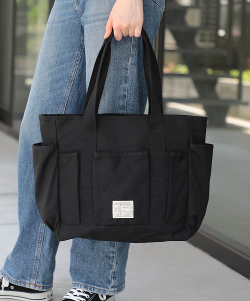 SETUP7（セットアップセブン）の「【SETUP7】chou-porteコットンツイルマルチポケット A4対応トートバッグ YMX（トートバッグ・レディース・ブラック・FREE）」の6枚目の写真