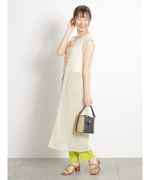 Te chichi TERRASSE（テチチテラス）の「メッシュロングジレ（ニット/セーター・レディース・ブラック/キナリ・F）」の15枚目の写真