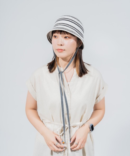 OVERRIDE（オーバーライド）の「OVERRIDE THERMO BORDER PILE TULIP / オーバーライド（ハット・レディース・ネイビー/ホワイト/ブラック・58cm）」の15枚目の写真