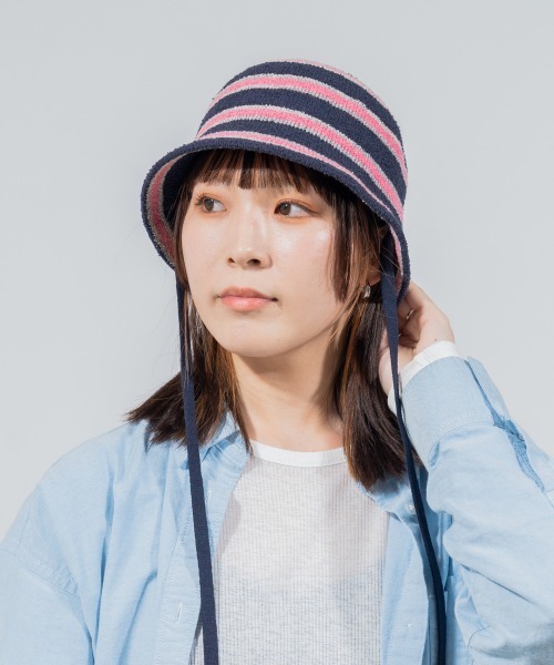 OVERRIDE（オーバーライド）の「OVERRIDE THERMO BORDER PILE TULIP / オーバーライド（ハット・レディース・ネイビー/ホワイト/ブラック・58cm）」の9枚目の写真