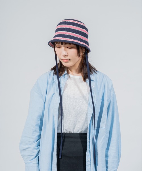 OVERRIDE（オーバーライド）の「OVERRIDE THERMO BORDER PILE TULIP / オーバーライド（ハット・レディース・ネイビー/ホワイト/ブラック・58cm）」の10枚目の写真