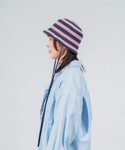 OVERRIDE（オーバーライド）の「OVERRIDE THERMO BORDER PILE TULIP / オーバーライド（ハット・レディース・ネイビー/ホワイト/ブラック・58cm）」の11枚目の写真