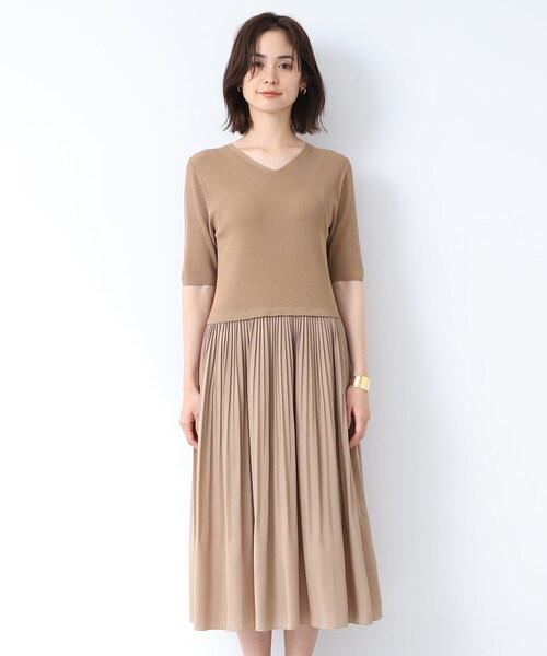 INDIVI（インディヴィ）の「◆【洗える/シワになりにくい】ドッキングワンピース（ワンピース・レディース・ピンク系その他/ブラック/ベージュ・38/40/03/05/13/15 /19）」の5枚目の写真