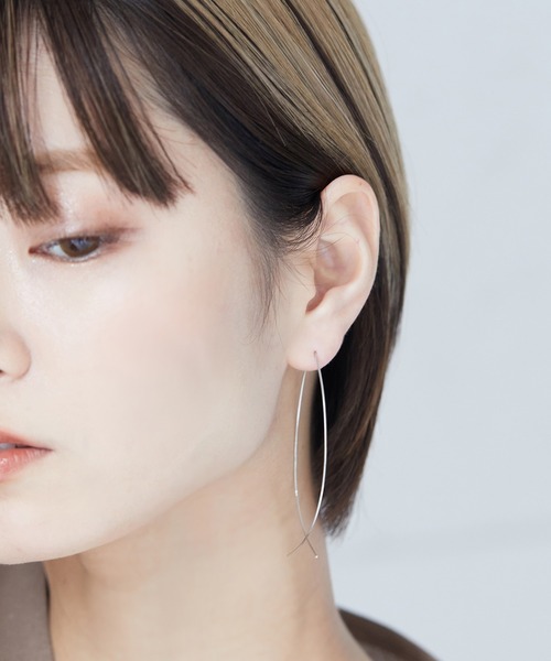 VitaFelice(ヴィータフェリーチェ)の「シルバーワイヤーピアス(ピアス(両耳用)・レディース・ゴールド/シルバー・FREE)」の7枚目の写真