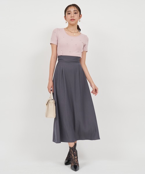 ROYAL PARTY(ロイヤルパーティー)の「キラキラビジューTシャツ(Tシャツ/カットソー・レディース・ピンク/ブラック/オフホワイト・FREE)」の6枚目の写真