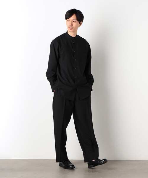 COMME CA ISM（コムサイズム）の「【セットアップ対応】 ウォッシャブル ウールライク リラックス ワイドパンツ（スラックス・メンズ・ブラック/ダークブラウン・MEDIUM/LARGE）」の4枚目の写真
