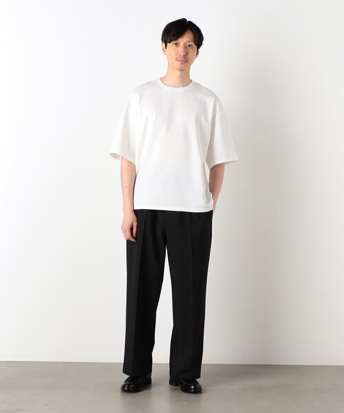 COMME CA ISM（コムサイズム）の「【セットアップ対応】 ウォッシャブル ウールライク リラックス ワイドパンツ（スラックス・メンズ・ブラック/ダークブラウン・MEDIUM/LARGE）」の5枚目の写真