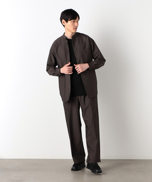 COMME CA ISM（コムサイズム）の「【セットアップ対応】 ウォッシャブル ウールライク リラックス ワイドパンツ（スラックス・メンズ・ブラック/ダークブラウン・MEDIUM/LARGE）」の8枚目の写真
