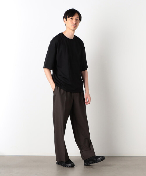 COMME CA ISM（コムサイズム）の「【セットアップ対応】 ウォッシャブル ウールライク リラックス ワイドパンツ（スラックス・メンズ・ブラック/ダークブラウン・MEDIUM/LARGE）」の9枚目の写真