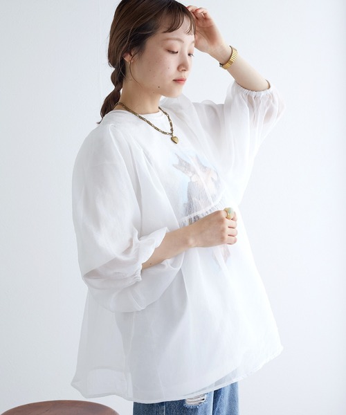 新品タグ付きROPÉ 2WAYタフタボリュームブラウス w closet（ダブルクローゼット）の「【前後2WAY】オーガンジー