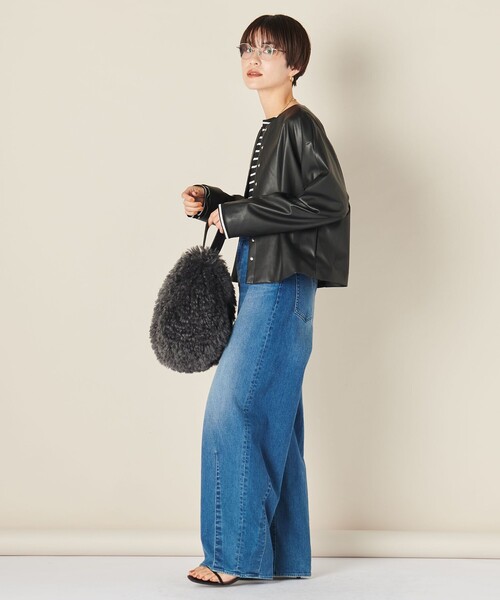 NOLLEY’S（ノーリーズ）の「フェイクレザーブルゾン（ブルゾン・レディース・ベージュ/ブラック・FREE）」の10枚目の写真