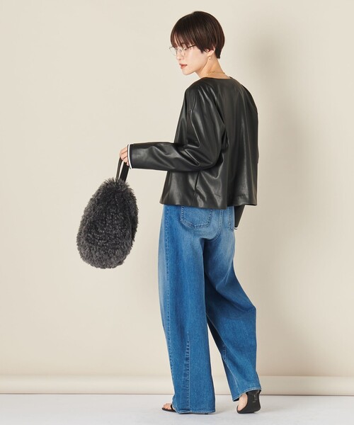 NOLLEY’S（ノーリーズ）の「フェイクレザーブルゾン（ブルゾン・レディース・ベージュ/ブラック・FREE）」の11枚目の写真