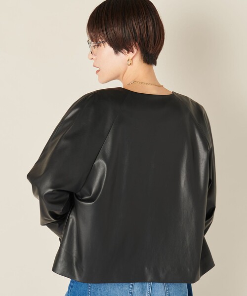 NOLLEY’S（ノーリーズ）の「フェイクレザーブルゾン（ブルゾン・レディース・ベージュ/ブラック・FREE）」の16枚目の写真