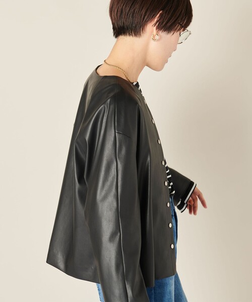 NOLLEY’S（ノーリーズ）の「フェイクレザーブルゾン（ブルゾン・レディース・ベージュ/ブラック・FREE）」の17枚目の写真