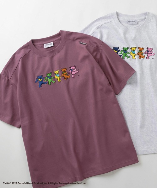 Grateful Dead（グレイトフルデッド）の「【GRATEFUL DEAD/グレイトフルデッド】キャラクター刺繍 半袖Tシャツ/ワンポイント刺繍/ビッグシルエット（Tシャツ/カットソー・レディース・ホワイト/スミクロ/パープル/マルチ・M/L）」の4枚目の写真