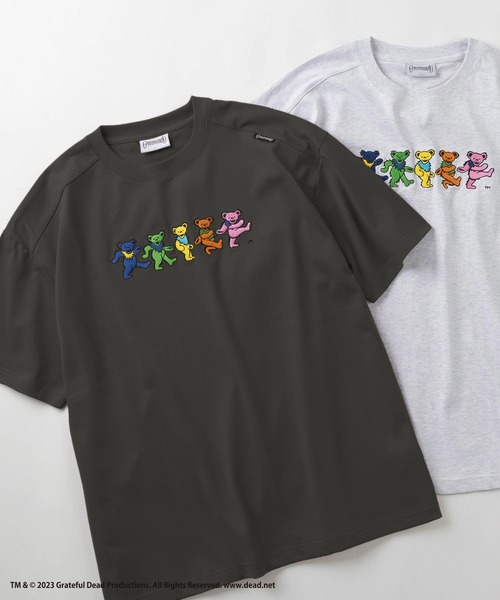 Grateful Dead（グレイトフルデッド）の「【GRATEFUL DEAD/グレイトフルデッド】キャラクター刺繍 半袖Tシャツ/ワンポイント刺繍/ビッグシルエット（Tシャツ/カットソー・レディース・ホワイト/スミクロ/パープル/マルチ・M/L）」の3枚目の写真