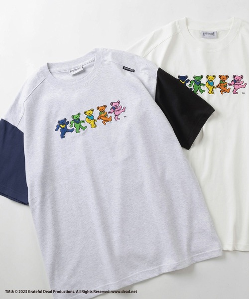 Grateful Dead（グレイトフルデッド）の「【GRATEFUL DEAD/グレイトフルデッド】キャラクター刺繍 半袖Tシャツ/ワンポイント刺繍/ビッグシルエット（Tシャツ/カットソー・レディース・ホワイト/スミクロ/パープル/マルチ・M/L）」の2枚目の写真