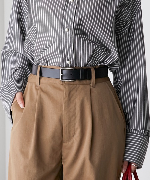 BONLECILL（ボンルシール）の「ヴィンテージライク ダッドレザーベルト（ベルト・レディース・ブラック/ブラウン・FREE/S）」の6枚目の写真