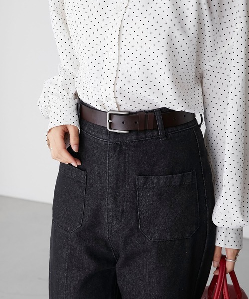 BONLECILL（ボンルシール）の「ヴィンテージライク ダッドレザーベルト（ベルト・レディース・ブラック/ブラウン・FREE/S）」の11枚目の写真