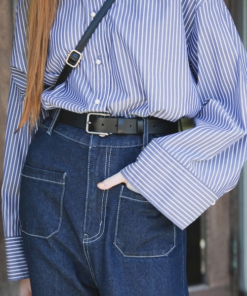 BONLECILL（ボンルシール）の「ヴィンテージライク ダッドレザーベルト（ベルト・レディース・ブラック/ブラウン・FREE/S）」の21枚目の写真