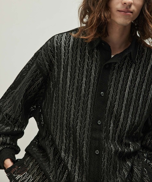 JUNRED（ジュンレッド）の「バルーンスリーブレースシャツ（シャツ/ブラウス・メンズ・ホワイト/ブラック・L/M/S）」の14枚目の写真