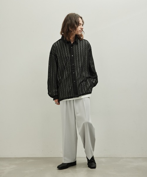 JUNRED（ジュンレッド）の「バルーンスリーブレースシャツ（シャツ/ブラウス・メンズ・ホワイト/ブラック・L/M/S）」の5枚目の写真